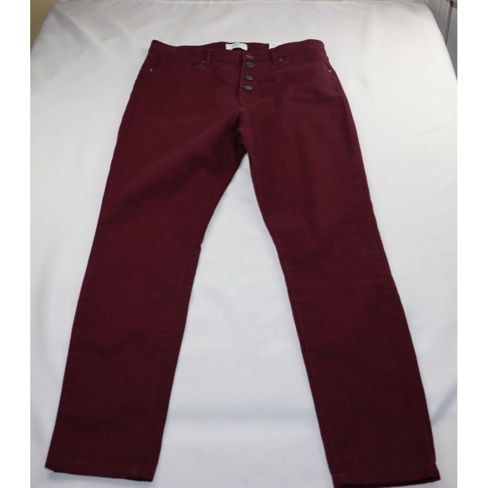 New! Loft The Skinny High Rise Petite Pants 6P preppy casual Maroon